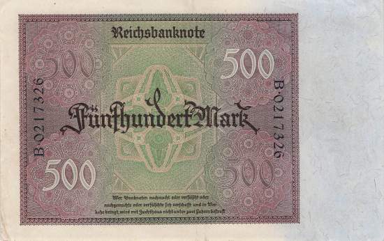 500 Mark 1922 ro.70 B